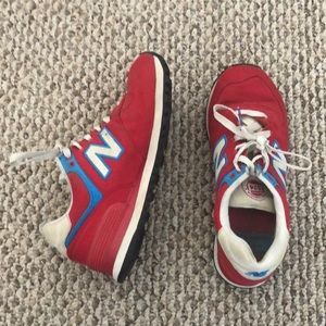 New balance red white and blue 574 size 7.5